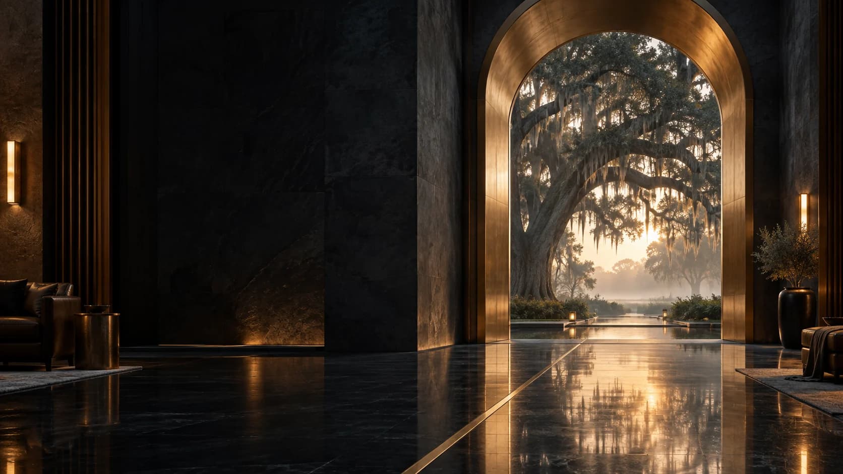 Sanctuary architecture concept opening to a live oak