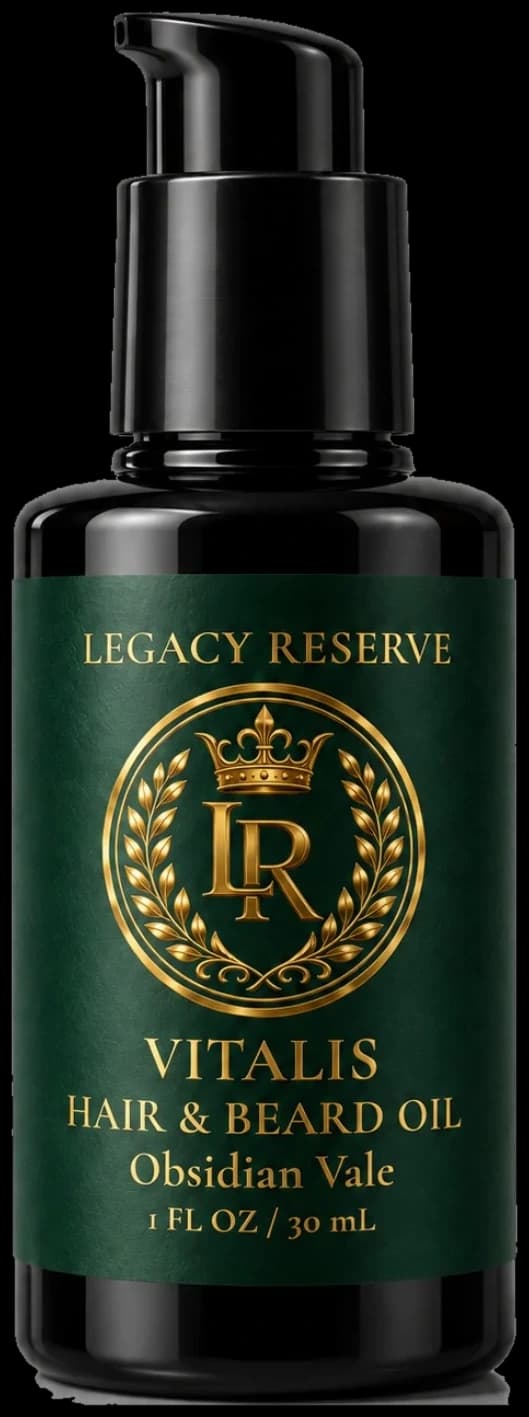 Legacy Reserve Vitalis Hair and Beard Oil concept package